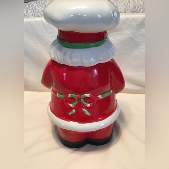 Sleigh Bell Bistro Cookie Jar Santa Claus chef holding cookies.. LNC - Picture 4 of 7